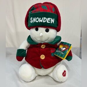 Vintage “Snowden” Plush Christmas Snowman, 1998